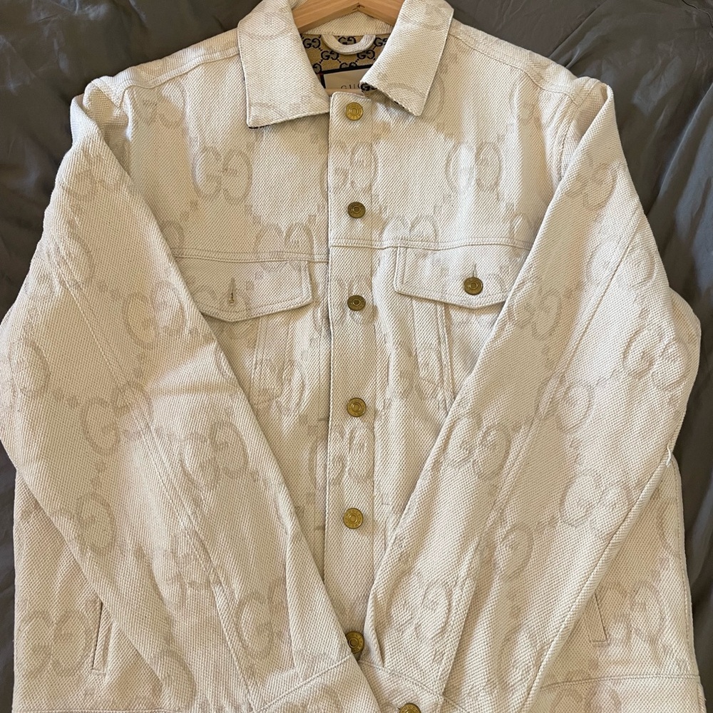【HOLD】Gucci GG knit denim jacket